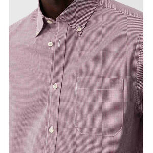 J. Crew Shirt Men XL Micro / Mini Red Gingham Check Long Sleeve Button down